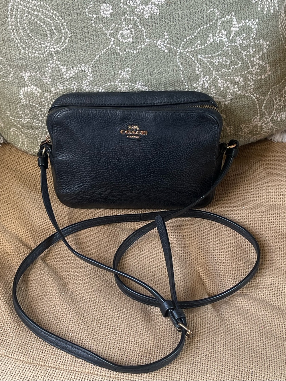 ✨ Coach Black Pebble Leather Emily Crossbody Camera Bag Vintage ✨